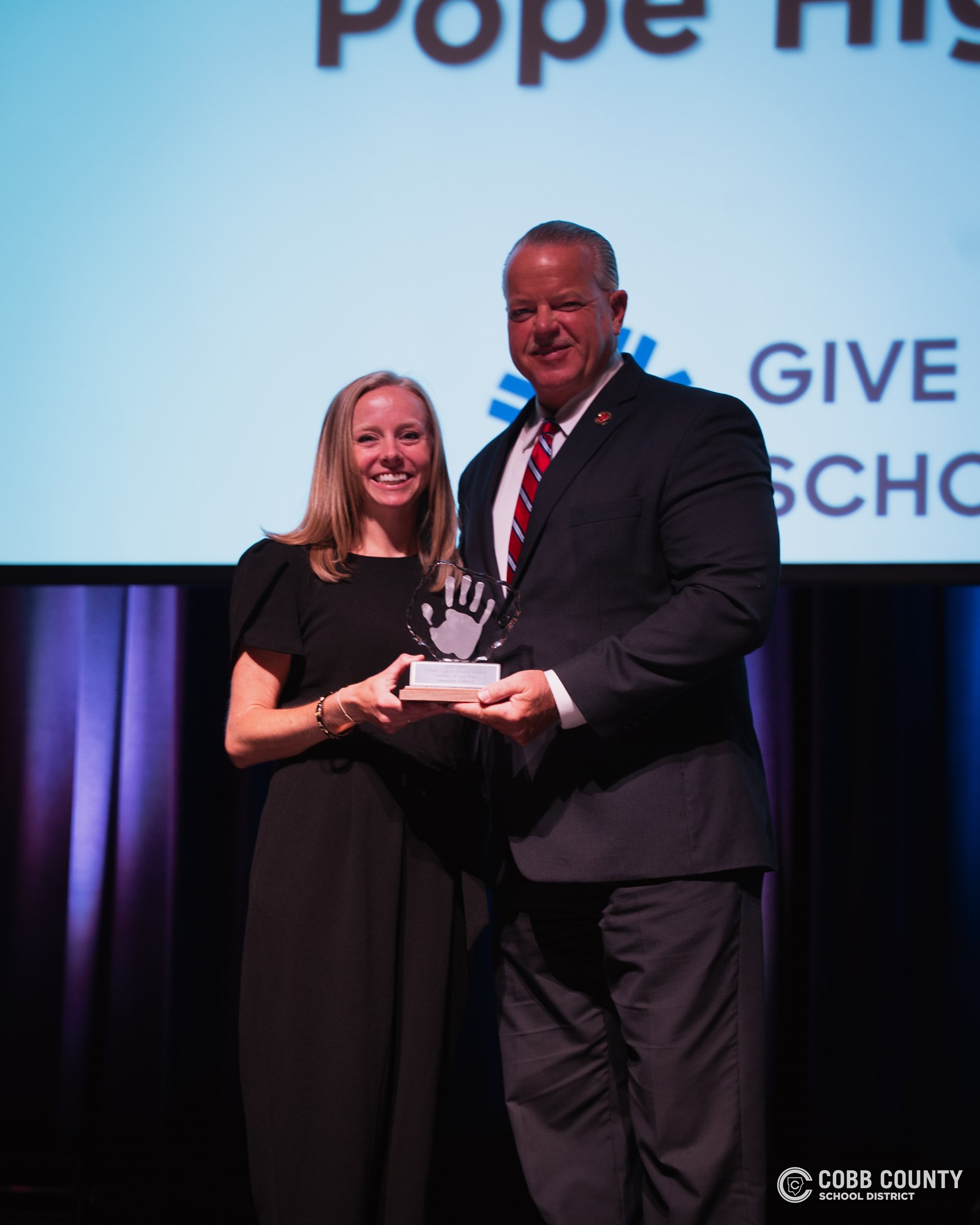 Amanda Dillard and Superintendent Ragsdale