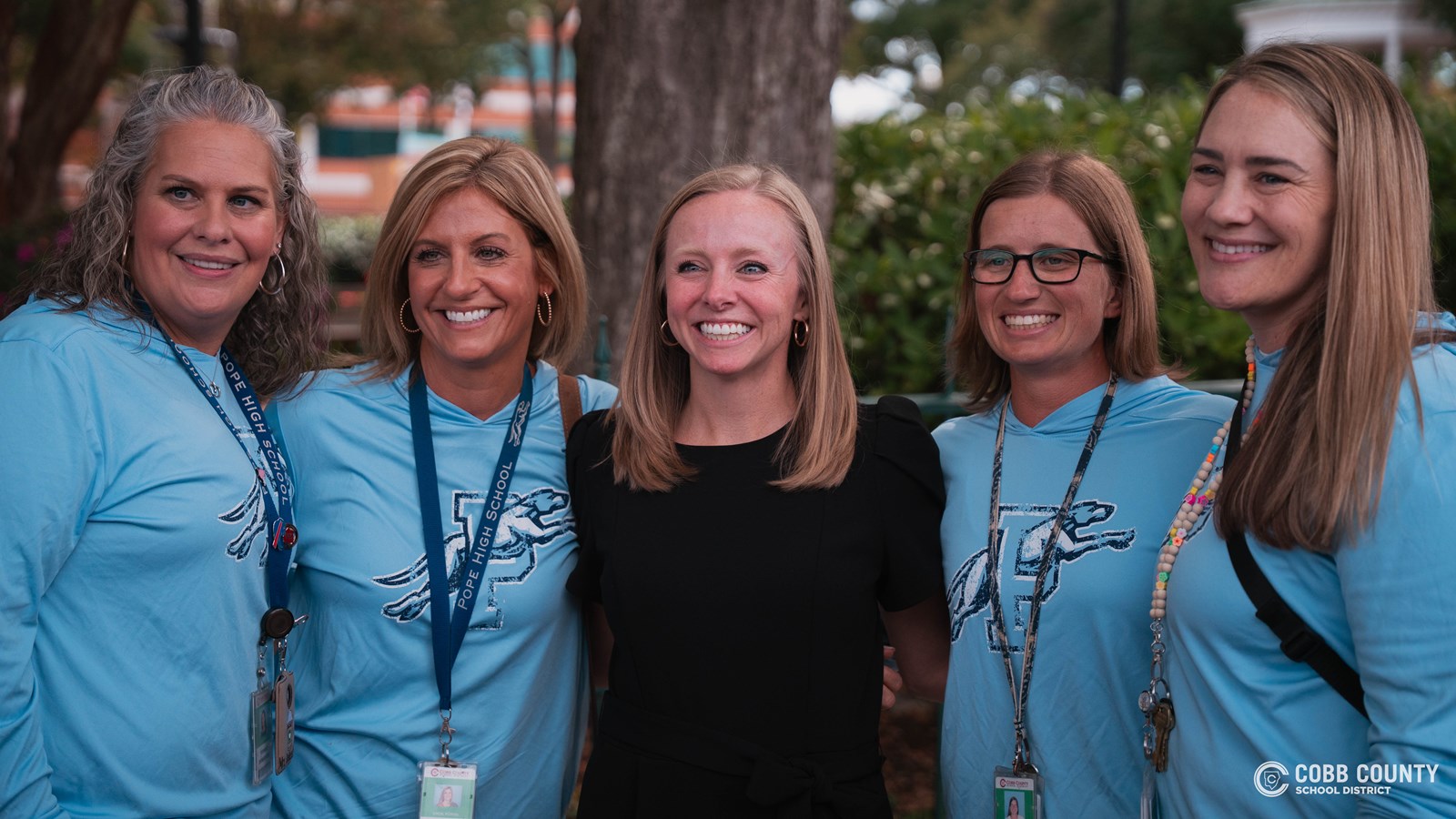 Amanda Dillard and Pope High School Staff