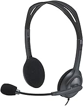 H111 Wired Headset, Stereo Headphones with Noise-Cancelling Microphone, 3.5 mm Audio Jack, PC/Mac/Laptop/Smartphone/Tablet - Black