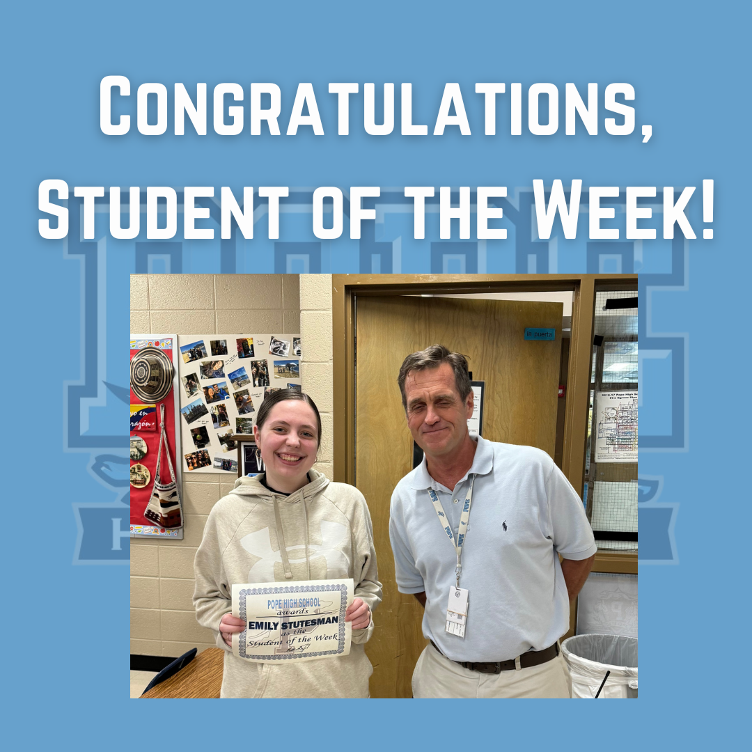 student of the week with principal