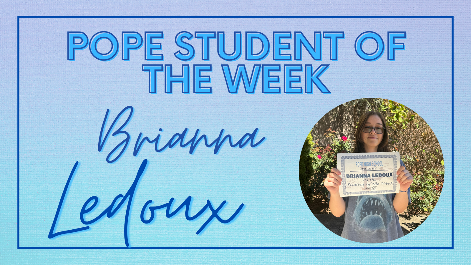 student of the week