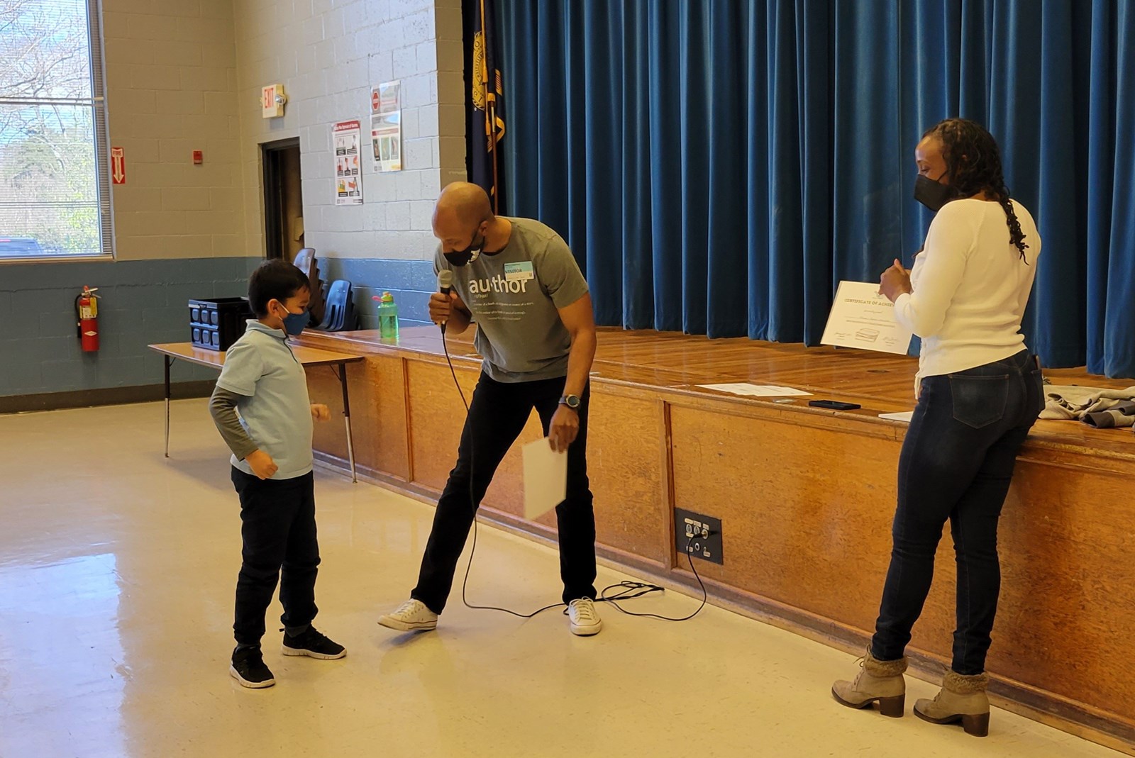 student with Mr. Tucker