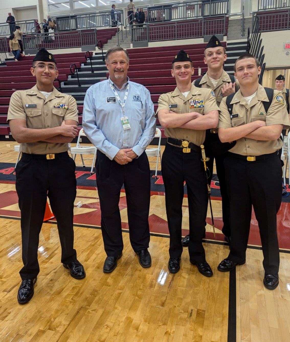 NJROTC cades with principal