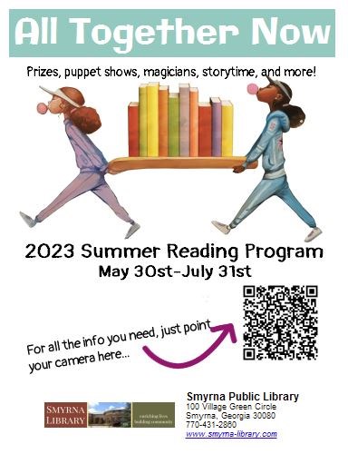 Smyrna Public Library summer reading program flyer.