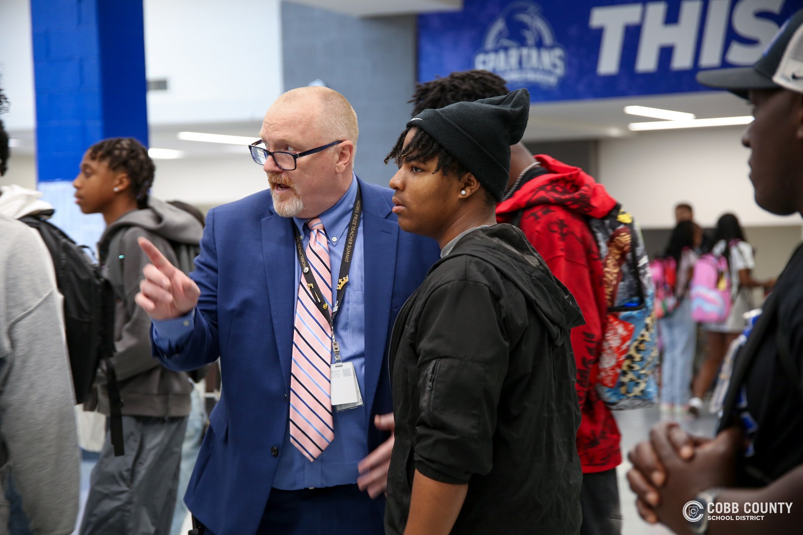 Campbell High School Principal joined students in the classroom on the first day of school, showing support and excitement for a year focused on learning, connection, and student success.