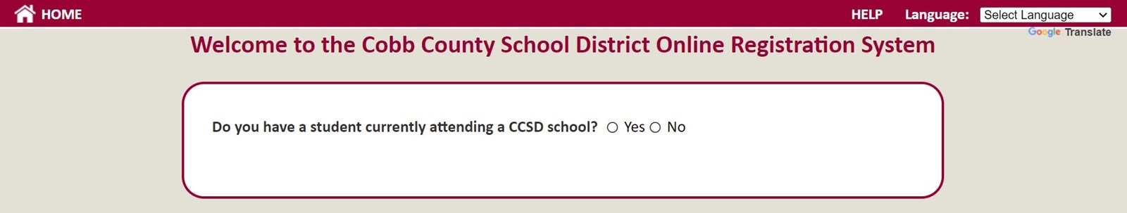 Image link to Cobb County Schools online registration