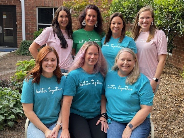 First Grade Front Row: Emily Connaughton, Isabel Rivera, and Kristi Crimm Back Row: Jessie Scheiwe, Ashley Hyde, Kim Scott, and Kaley Lynn