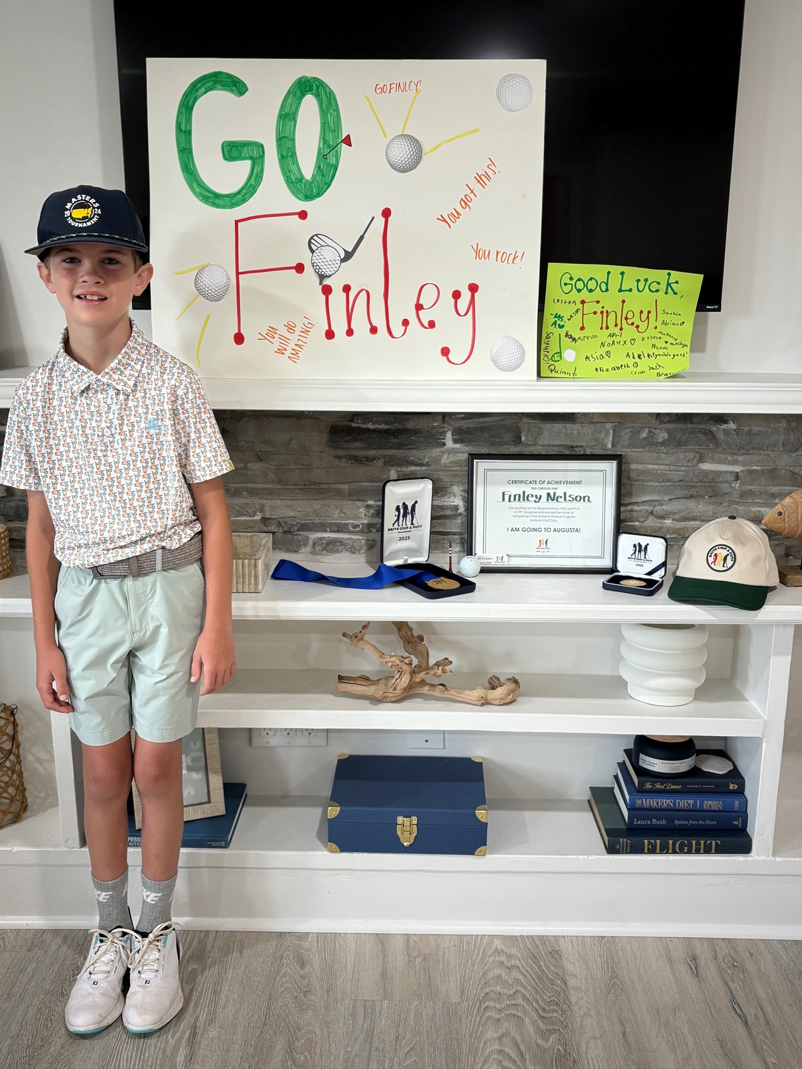 After winning the Regional Qualifier at TPC Sawgrass, Finley secured his place in the 2026 Drive, Chip and Putt National Finals at Augusta National Golf Club, held during Masters week.
