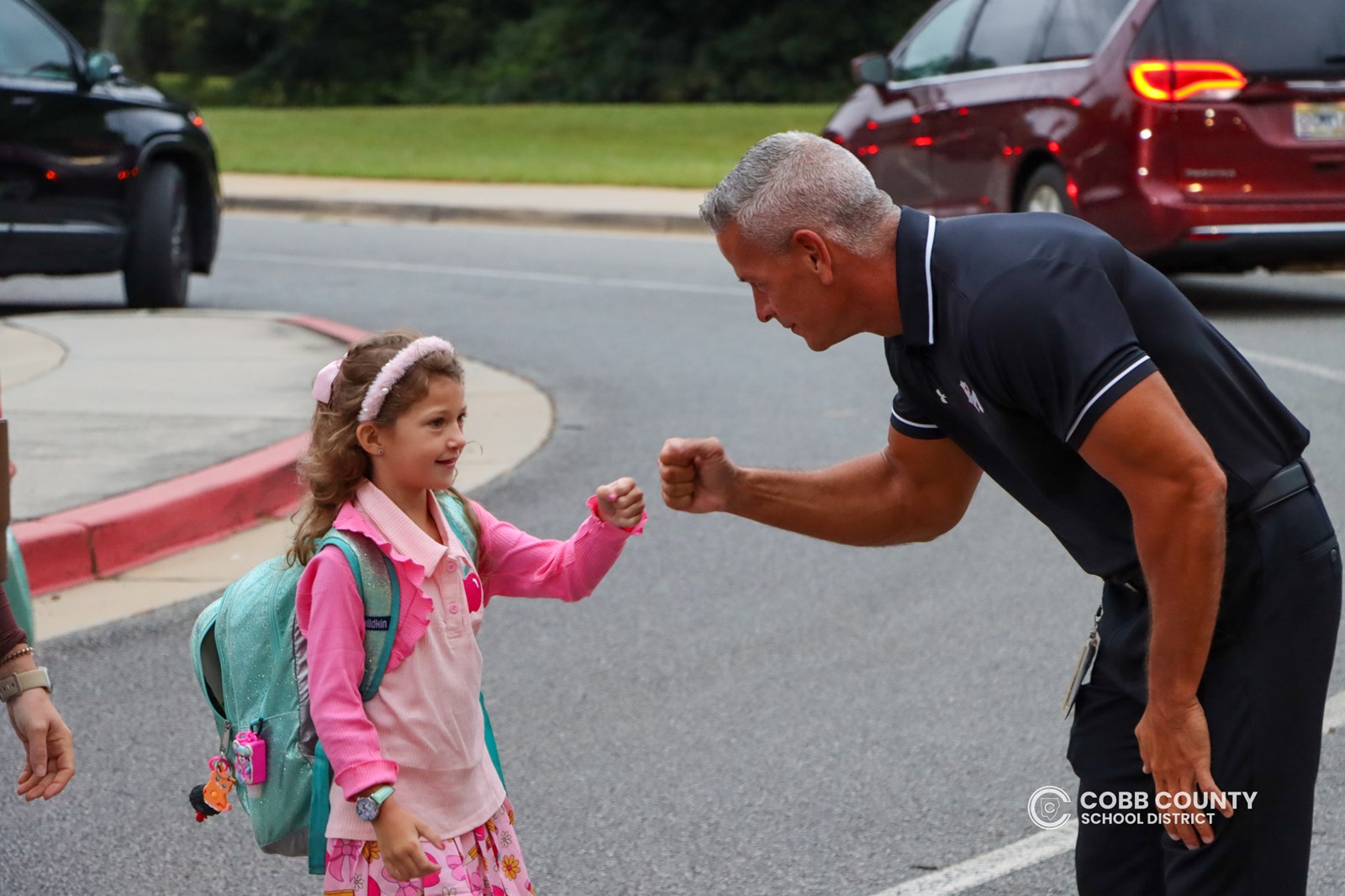 Pickett's Mill Elementary School Principal greeted students with smiles and high-fives on the first day of school, setting a positive tone for a year full of learning and growth.