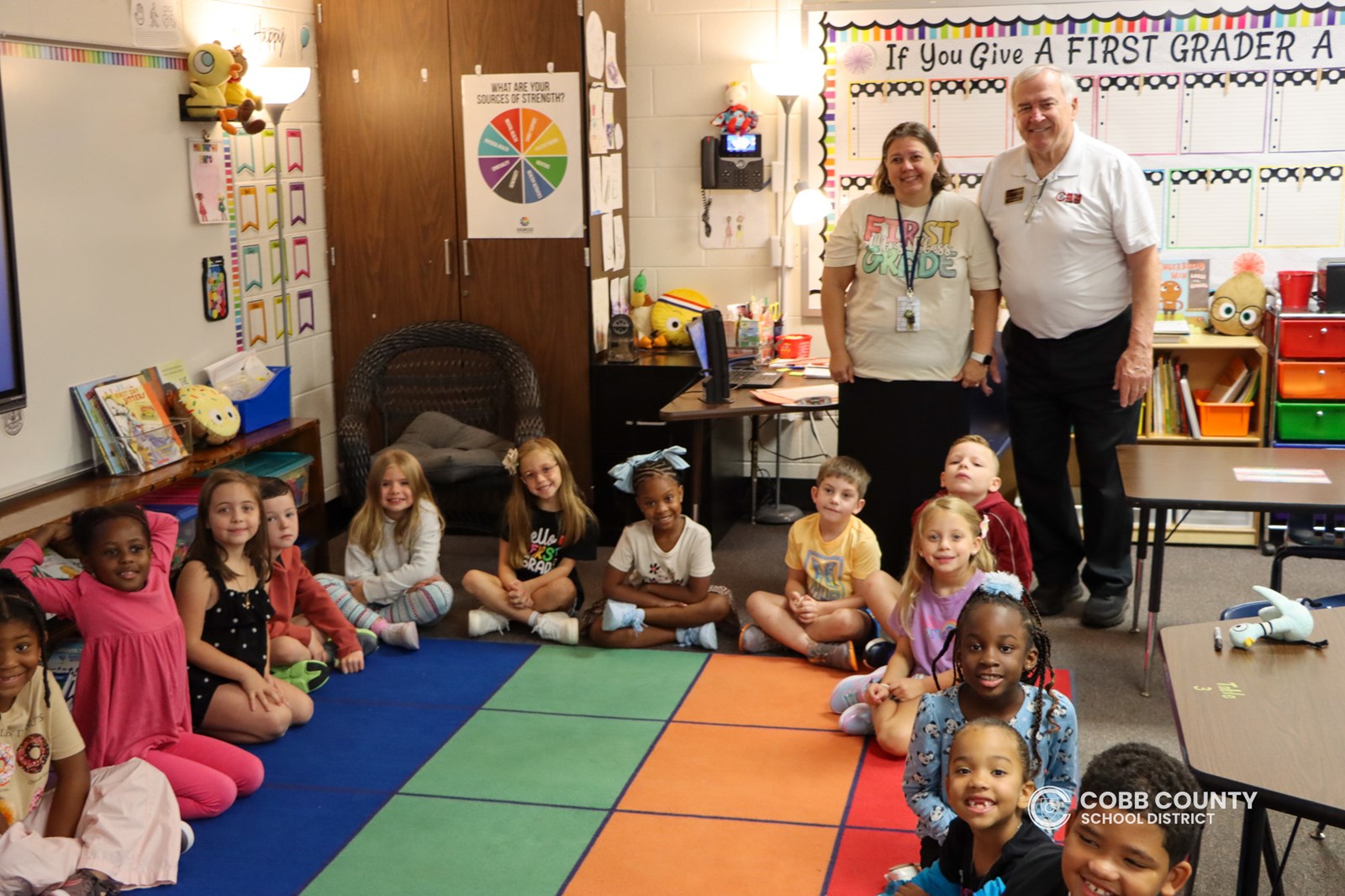 Cobb Schools Board Chair helped Lewis students and staff start the year with a warm welcome.