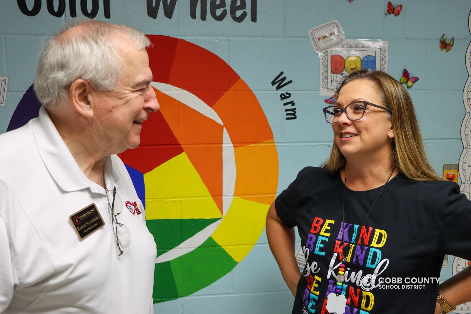 Cobb Schools Board Chair helped Lewis students and staff start the year with a warm welcome.