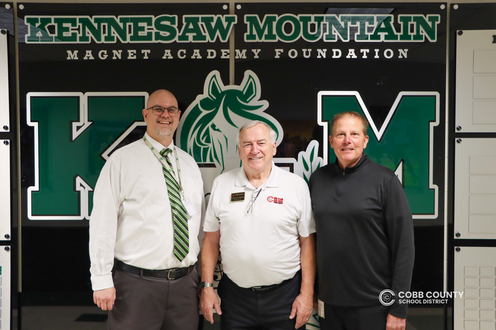 Cobb Schools Board Member Randy Scamihorn helped kick off the school year at Kennesaw Mountain by visiting with students and staff.