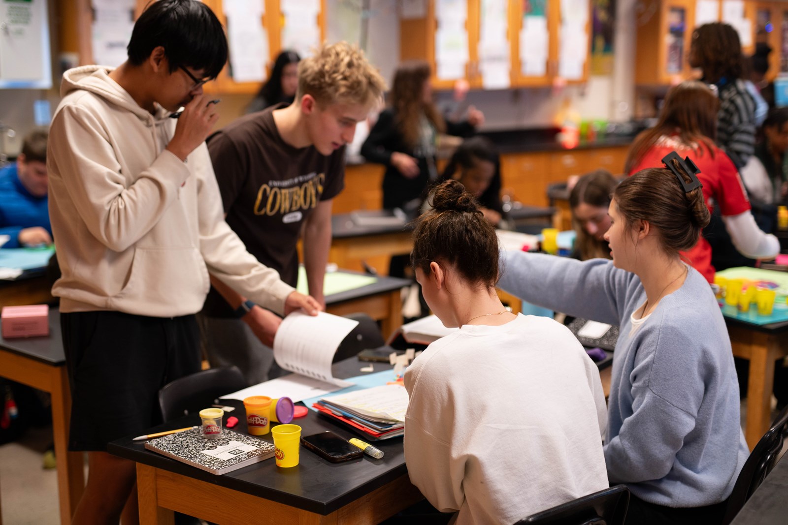 KMHS Students modeling using Play-Dough