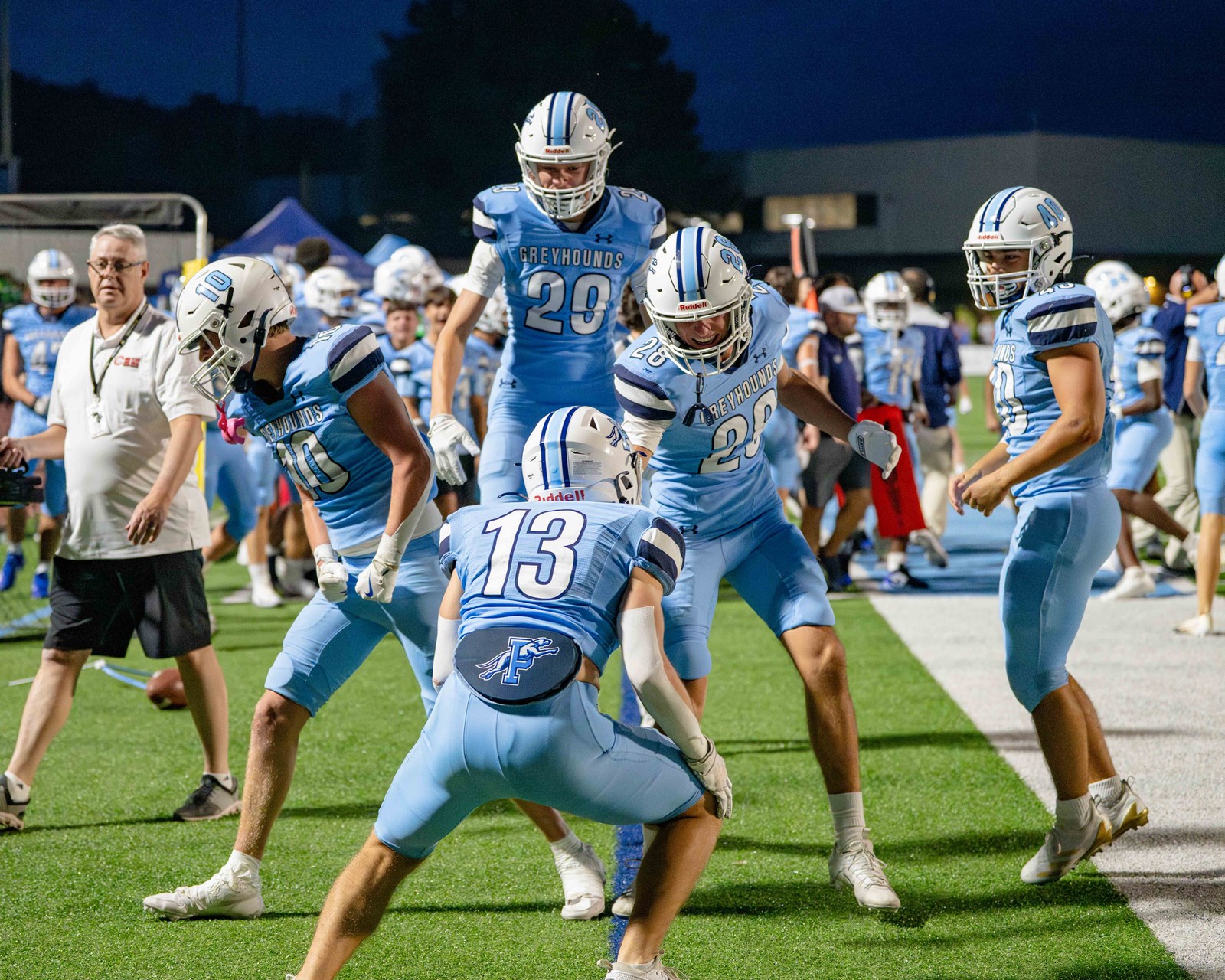 Greyhound pride on display as Pope takes the field against Cherokee. Action photos provided to Cobb Schools courtesy of Mark He.