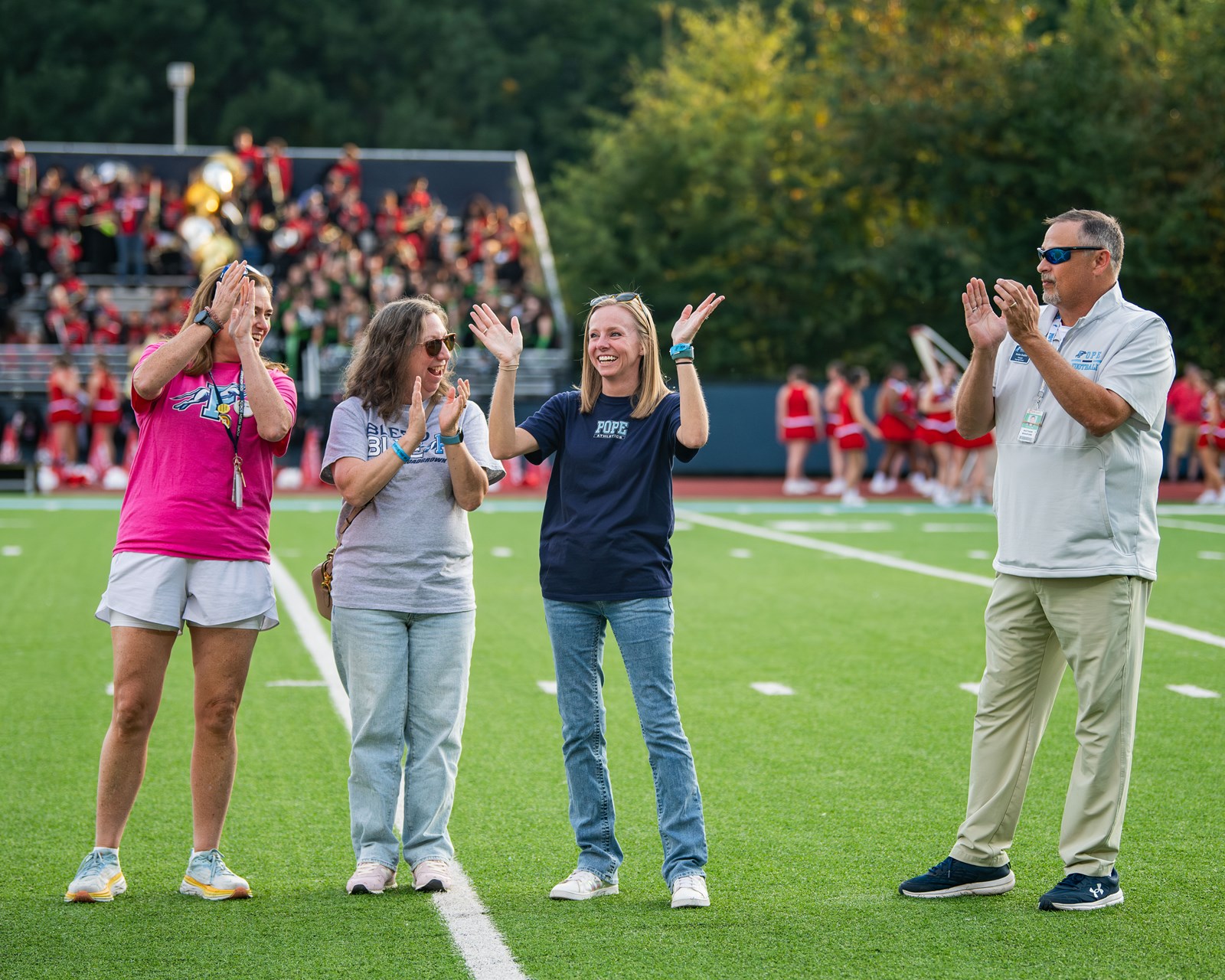 The Greyhound community recognizes stand out Pope High School team members, including Amanda Dillard, Cobb Schools High School Level District Teacher of the Year and Cobb Schools District Level Teacher of the Year. Photo provided to Cobb Schools courtesy of Mark He.