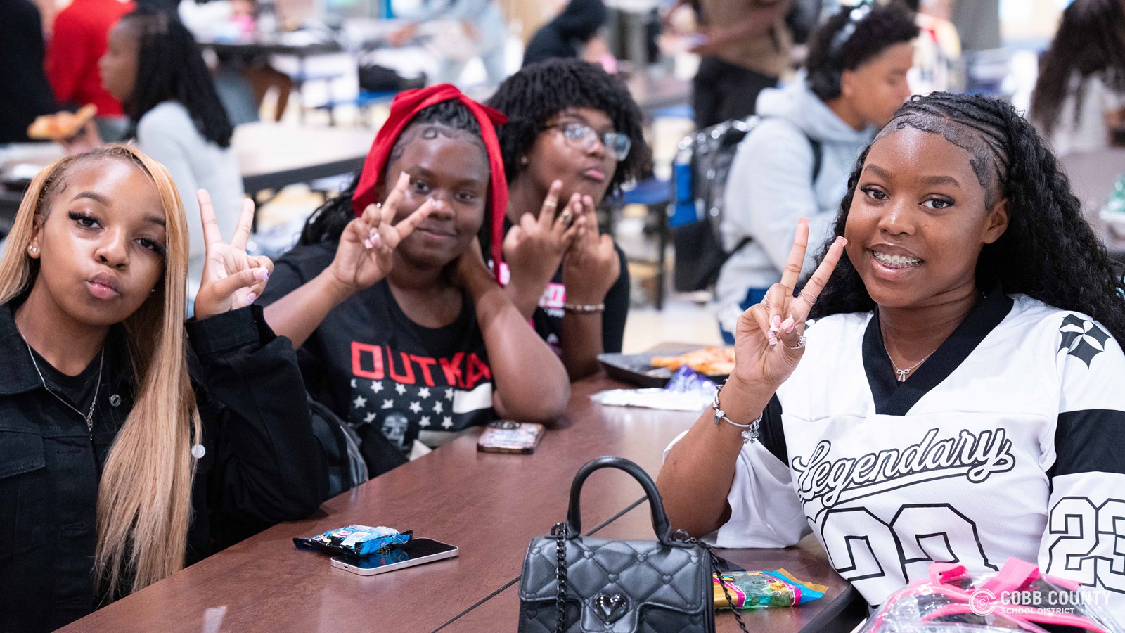 McEachern High School students enjoy catching up with friends and fueling up for a successful school year during their first lunch of the year.