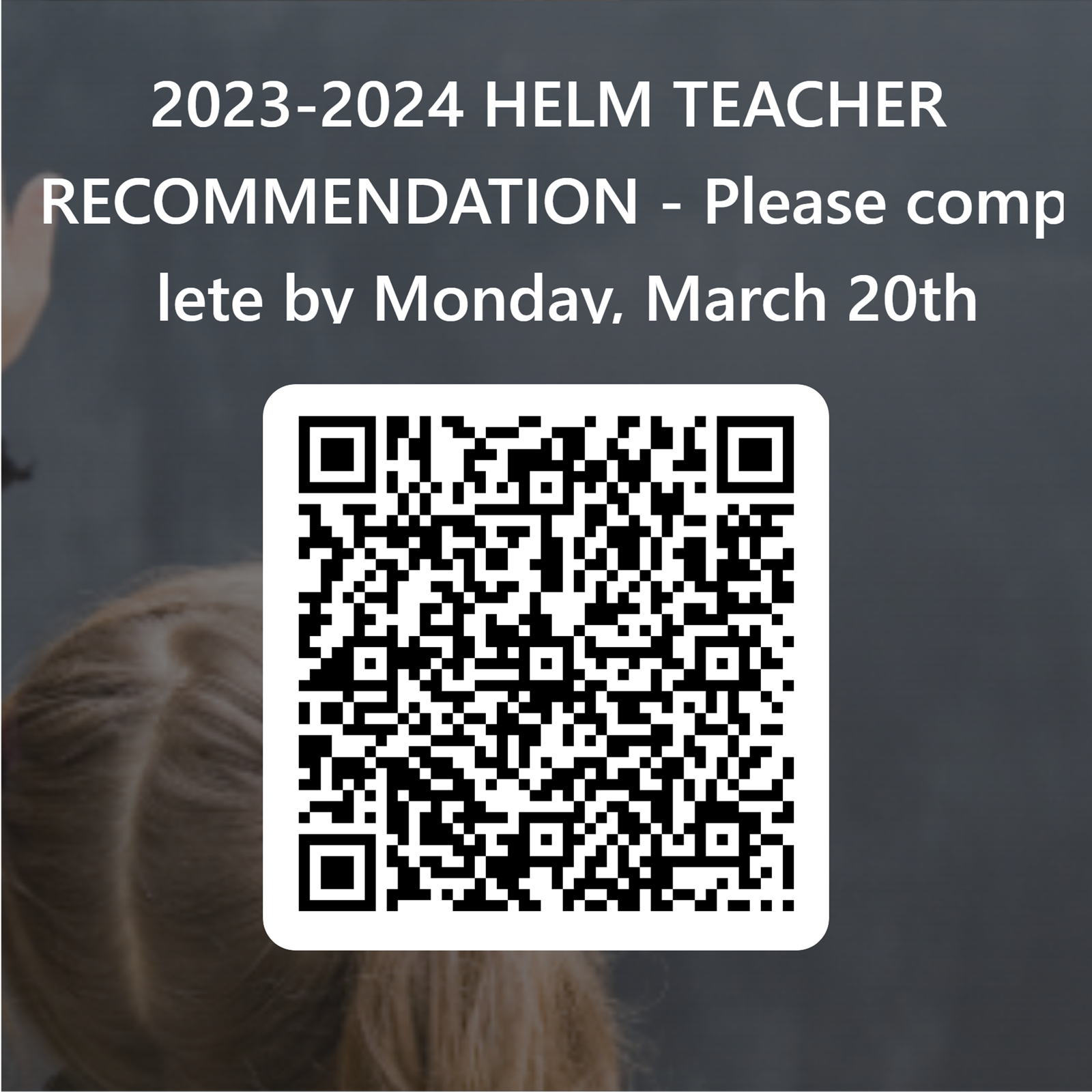 QR Code for Teacher Recommendation Form