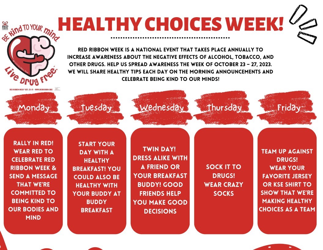 Healthy Choices Week Flyer for Red Ribbon Week
