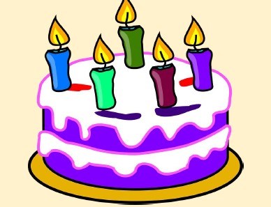 clipart birthday cake with candles