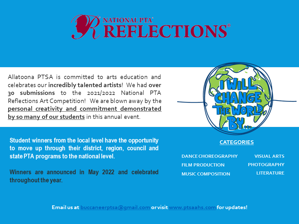 Congratulations to the Local Winners of the PTSA Reflections Contest