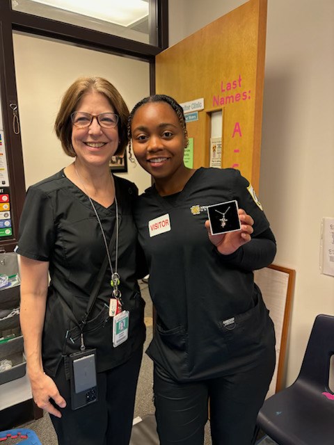 Susan Hynes with Melody (KSU Nursing student)