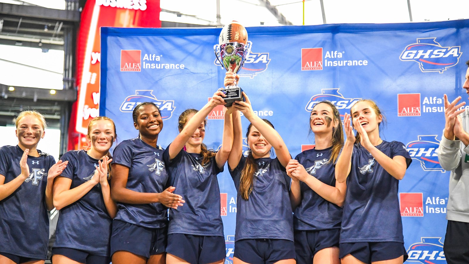 Pope Flag Football team celebrates 2024 state championship