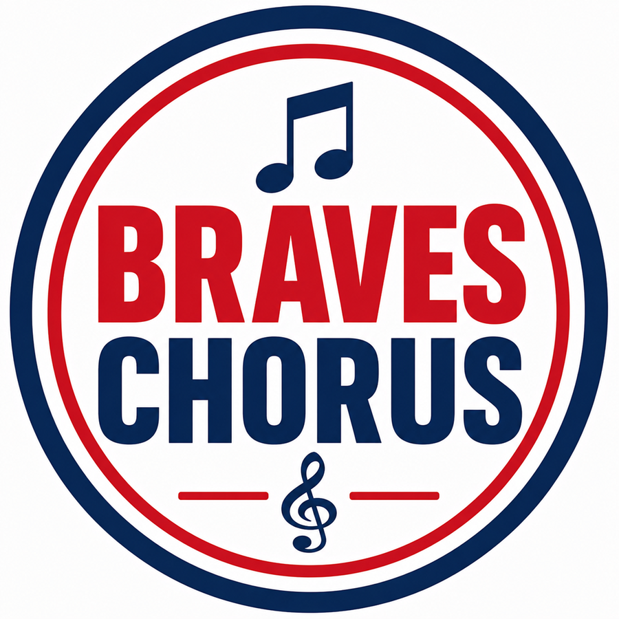 Braves chorus in a circle with music notes