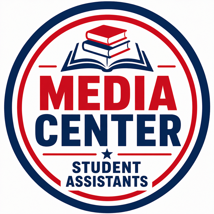 Media Center in a circle with a book