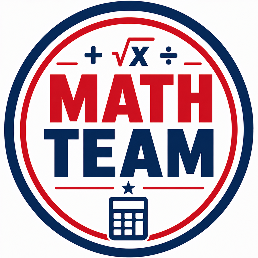 Math Team in a circle with math symbols