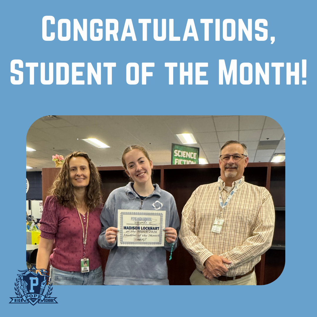 student of the month with principal, coach, teacher, and class