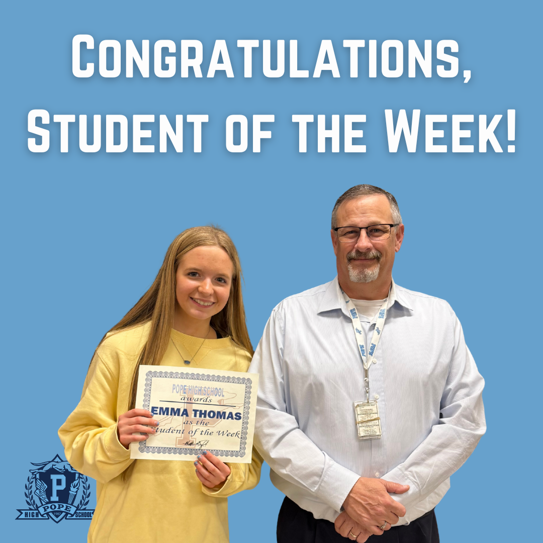 student of the week with principal