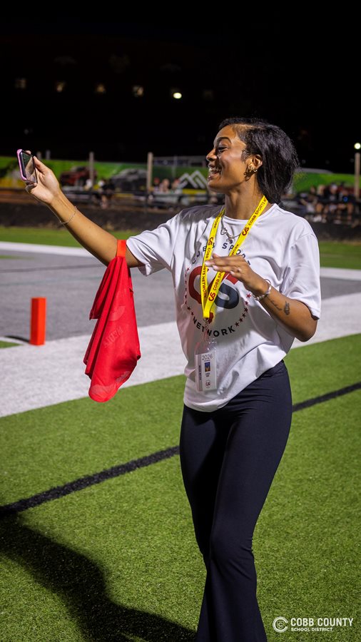 Kennesaw Mountain's Ja'Niya Hunt is enjoying capturing some social content as a CSN intern