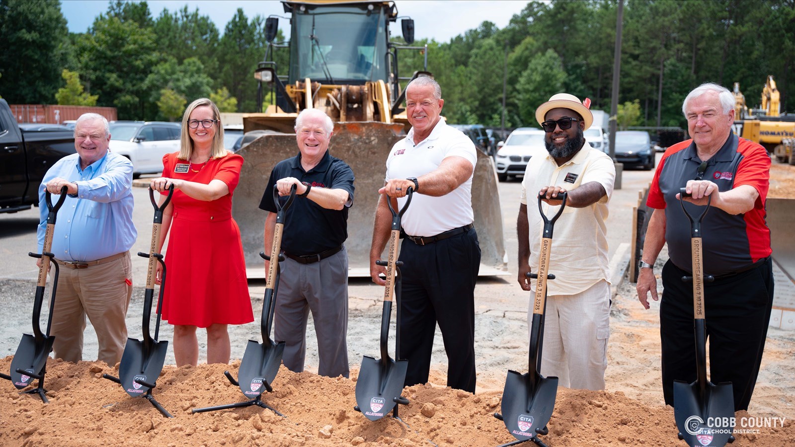 Superintendent Ragsdale and Board members commemorate the groundbreaking of the new CITA location.