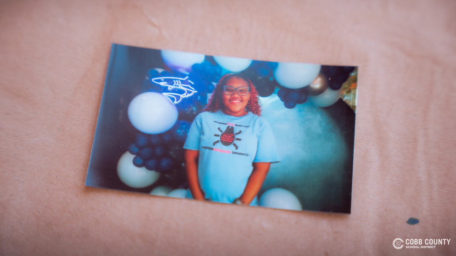 Polaroid photo of student at Cobb Tank 2025