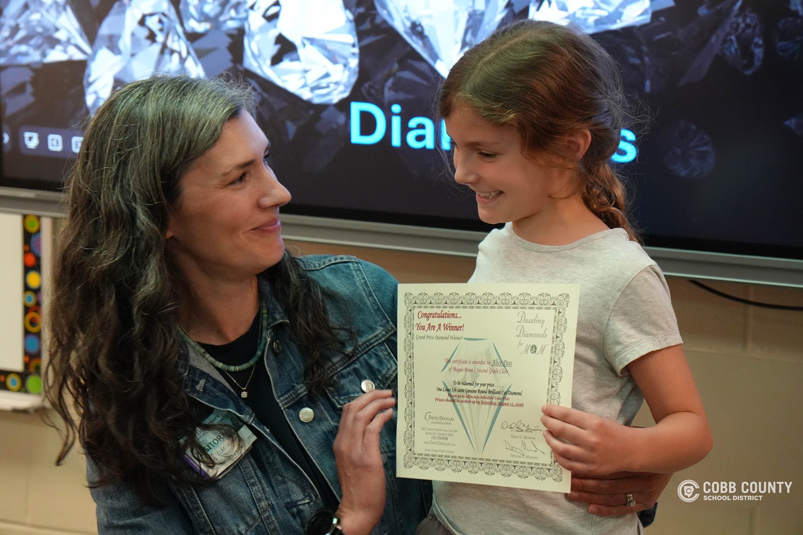 Dazzling Diamonds for Mom writing contest winners help bring Mother's Day surprise!