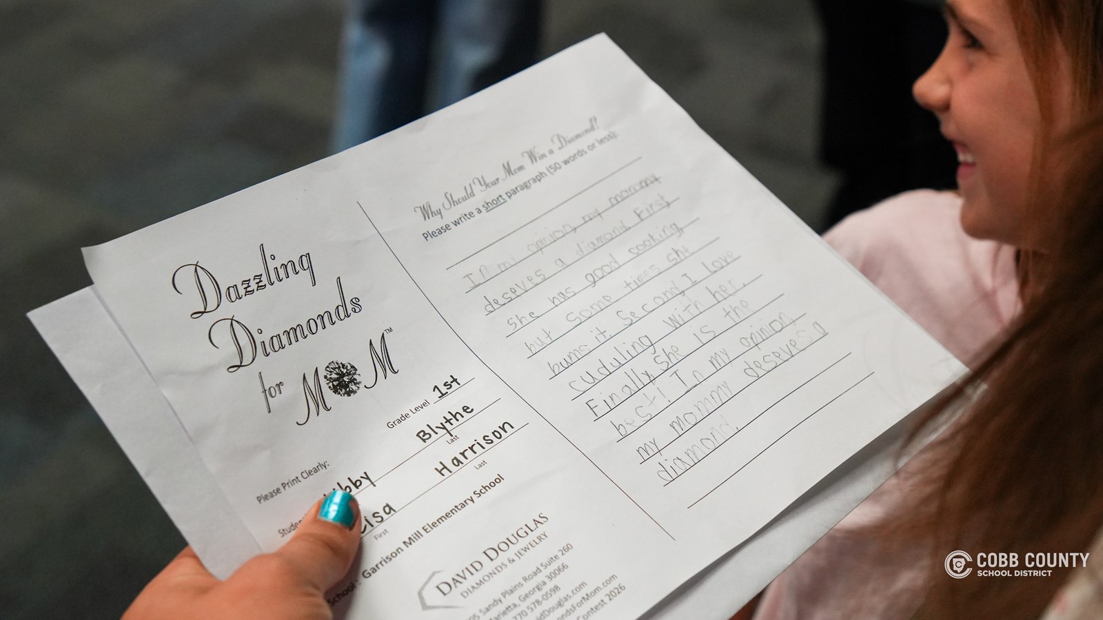 Dazzling Diamonds for Mom writing contest winners help bring Mother's Day surprise!