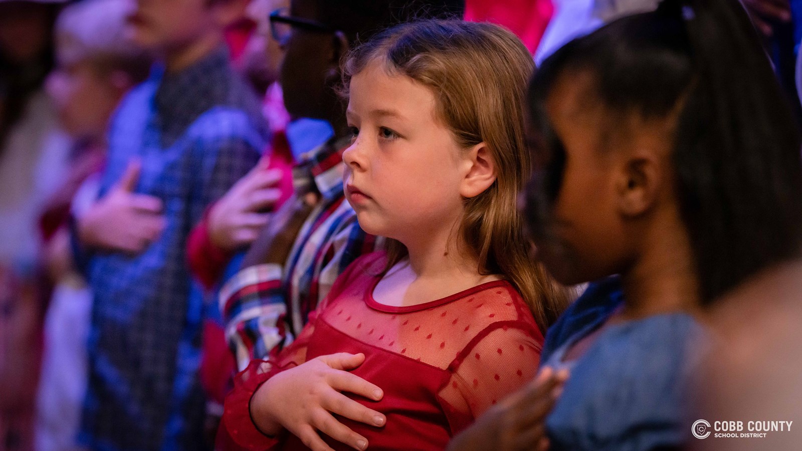 Kemp Elementary students during Veterans Day performance