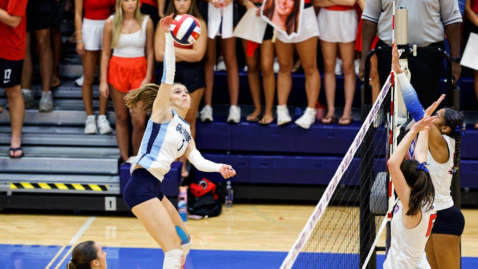 Pope's Lynden Harvey goes high for the kill