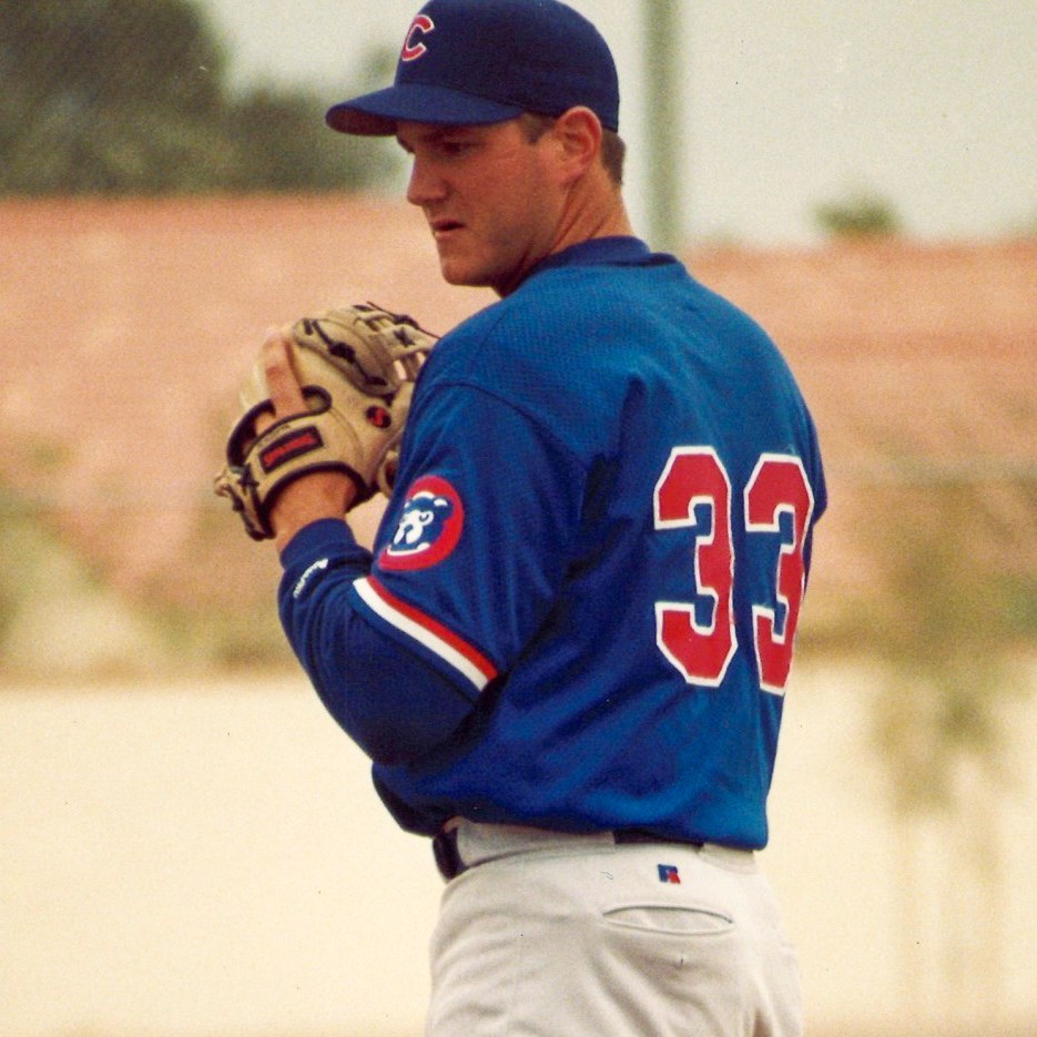 Marc Pisciotta pitching for the Chicago Cubs
