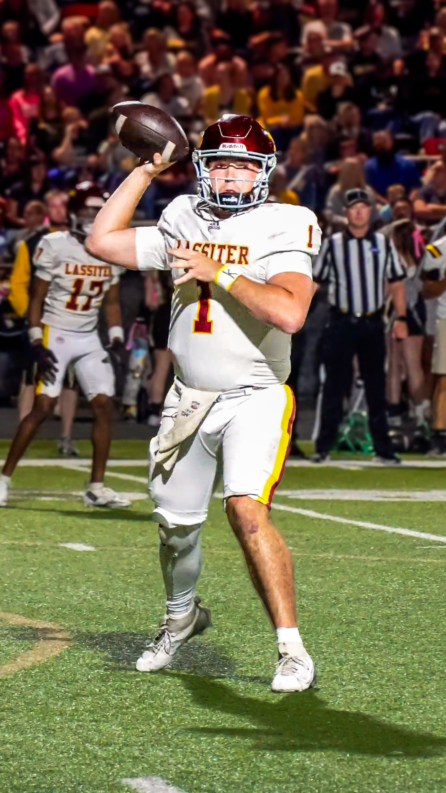 Lassiter's Mitch Seaman fires the pass