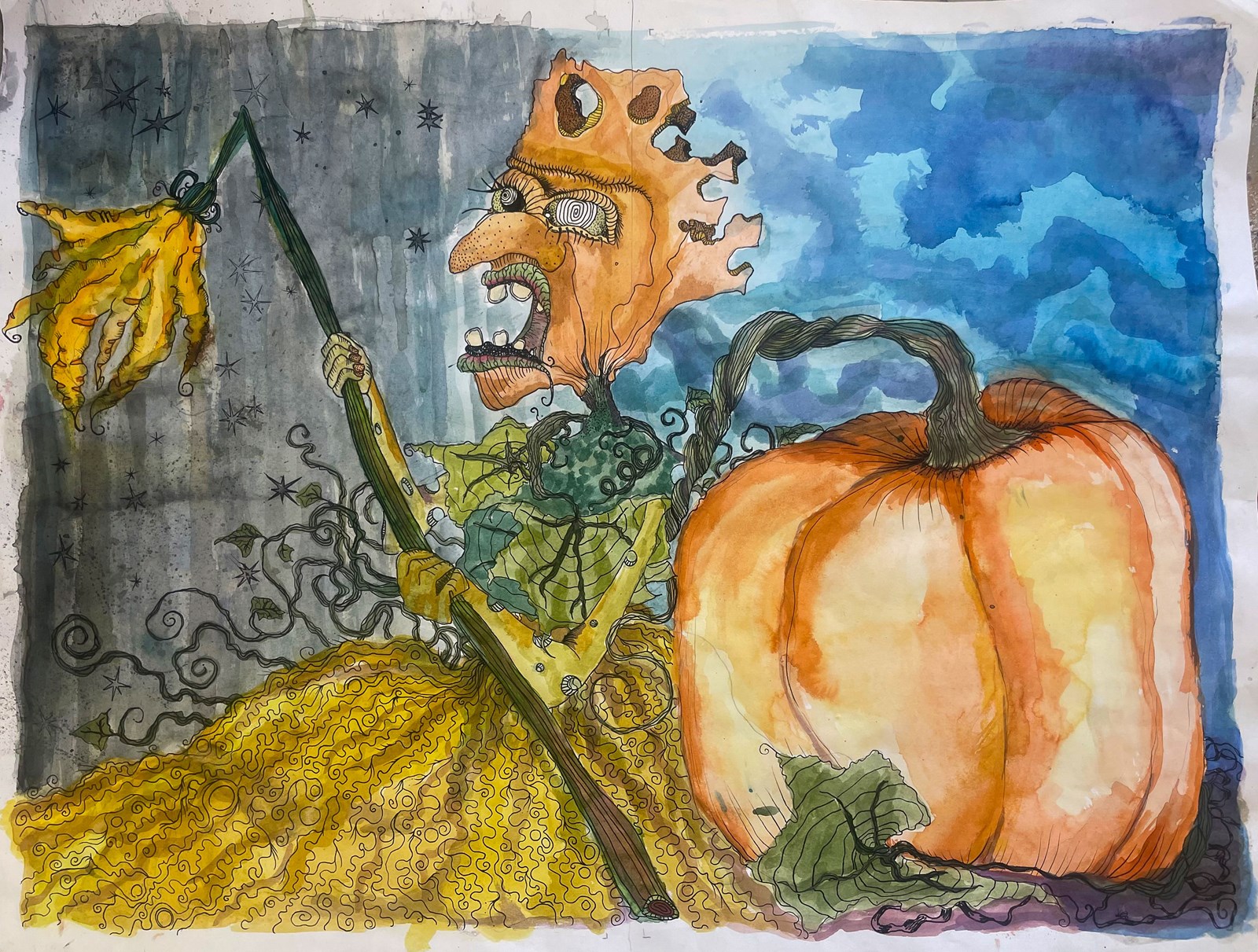 Illustration and watercolor from Livia Ross for a book she is developing