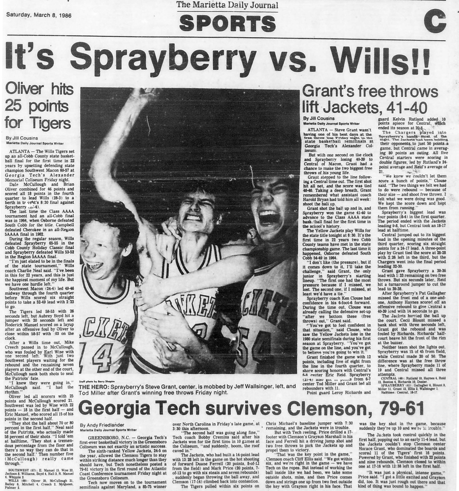 1986 Marietta Daily Journal headline
