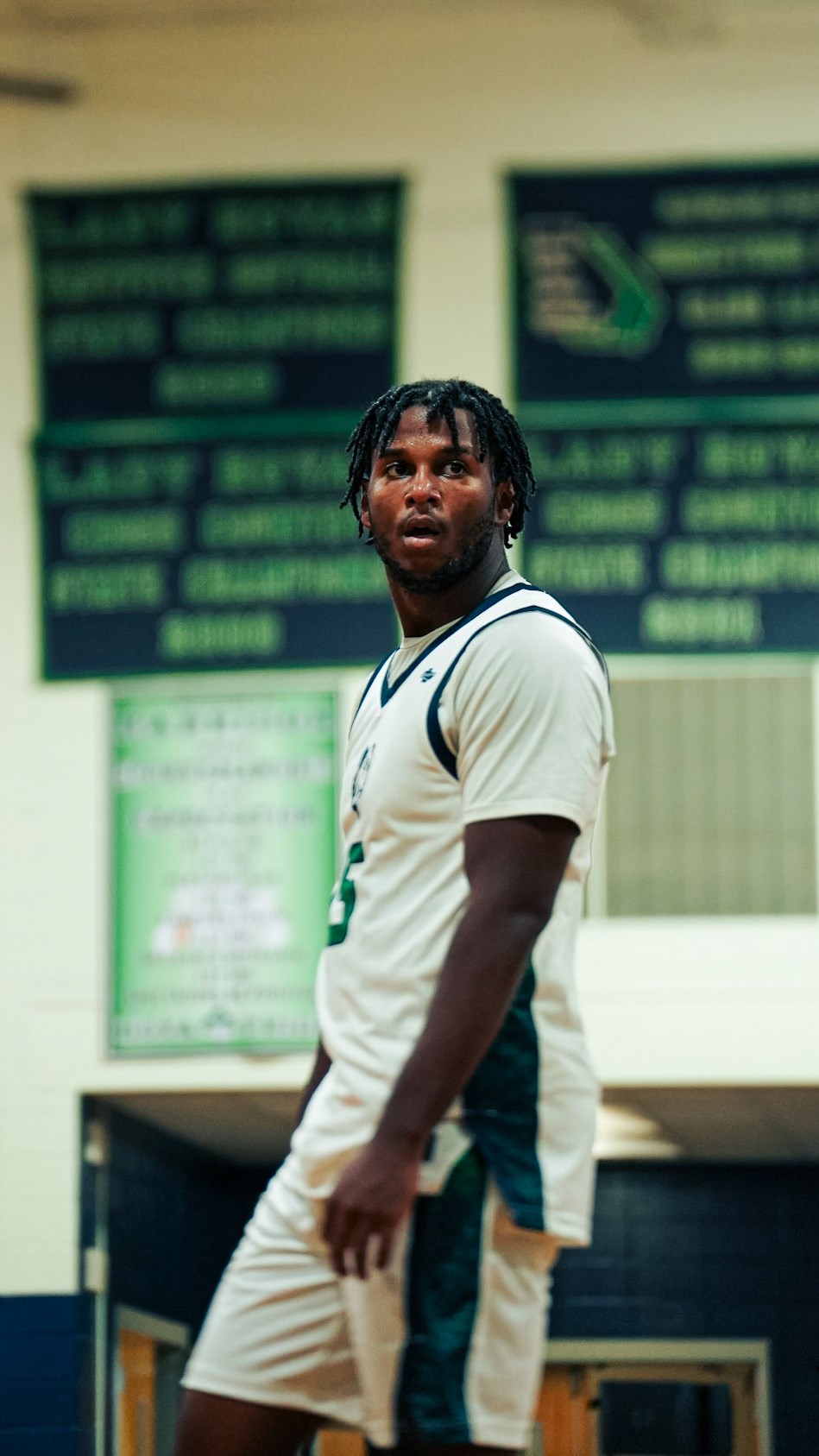 Harrison senior Josh Jacobs looks to his coach