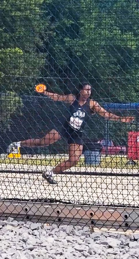Pebblebrook's Jonae' Holder unleashes a discus throw at the Region 4 meet