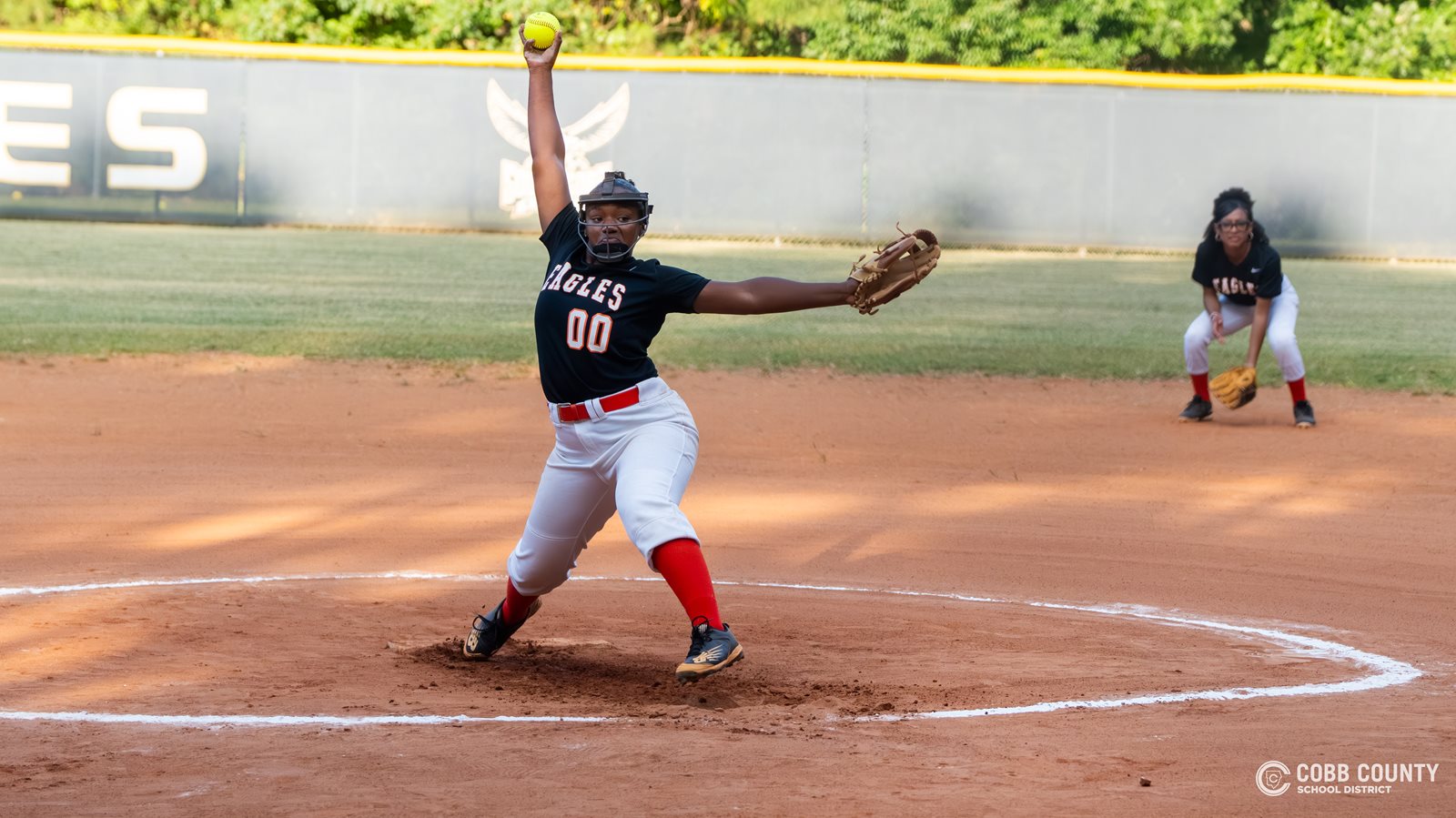South Cobb's Janiya Fields unwinds a pitch