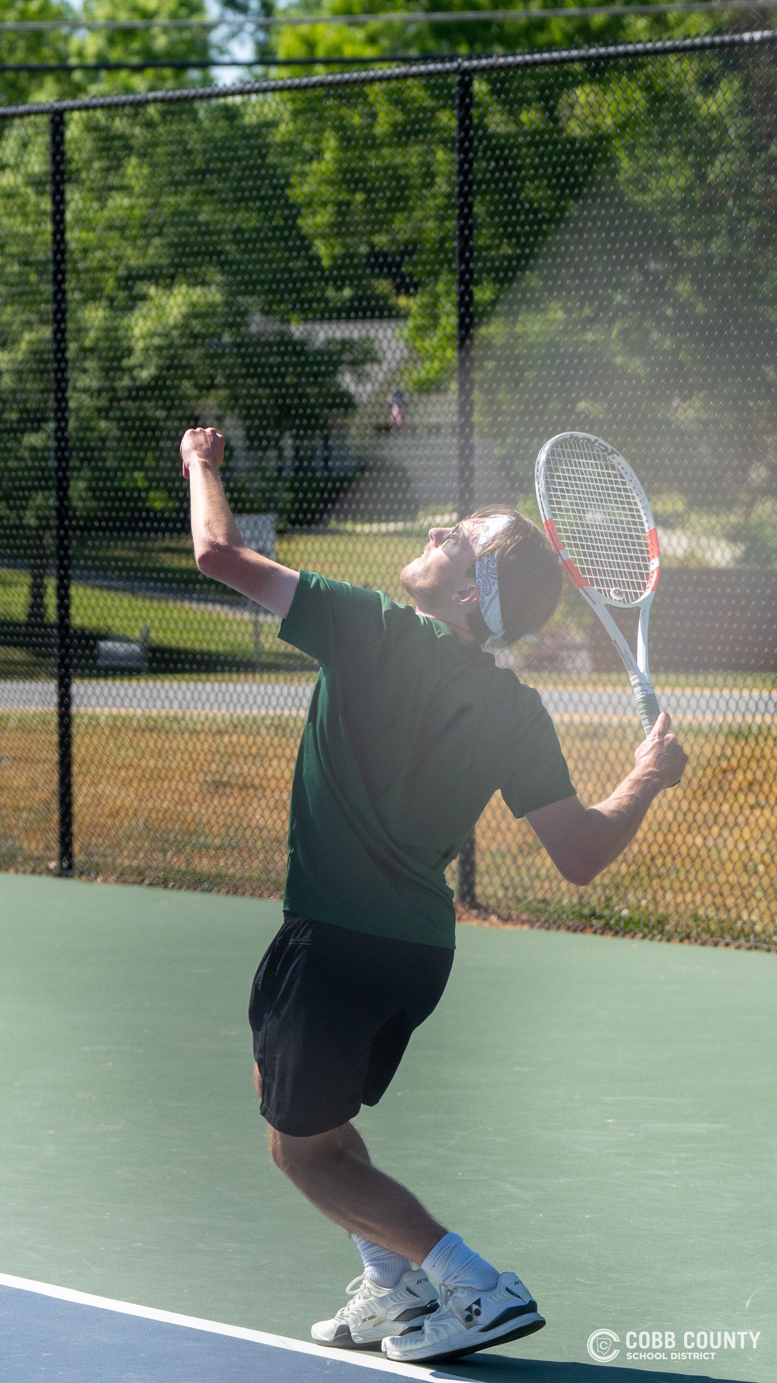 Nolen Jarl eyes the lofted ball