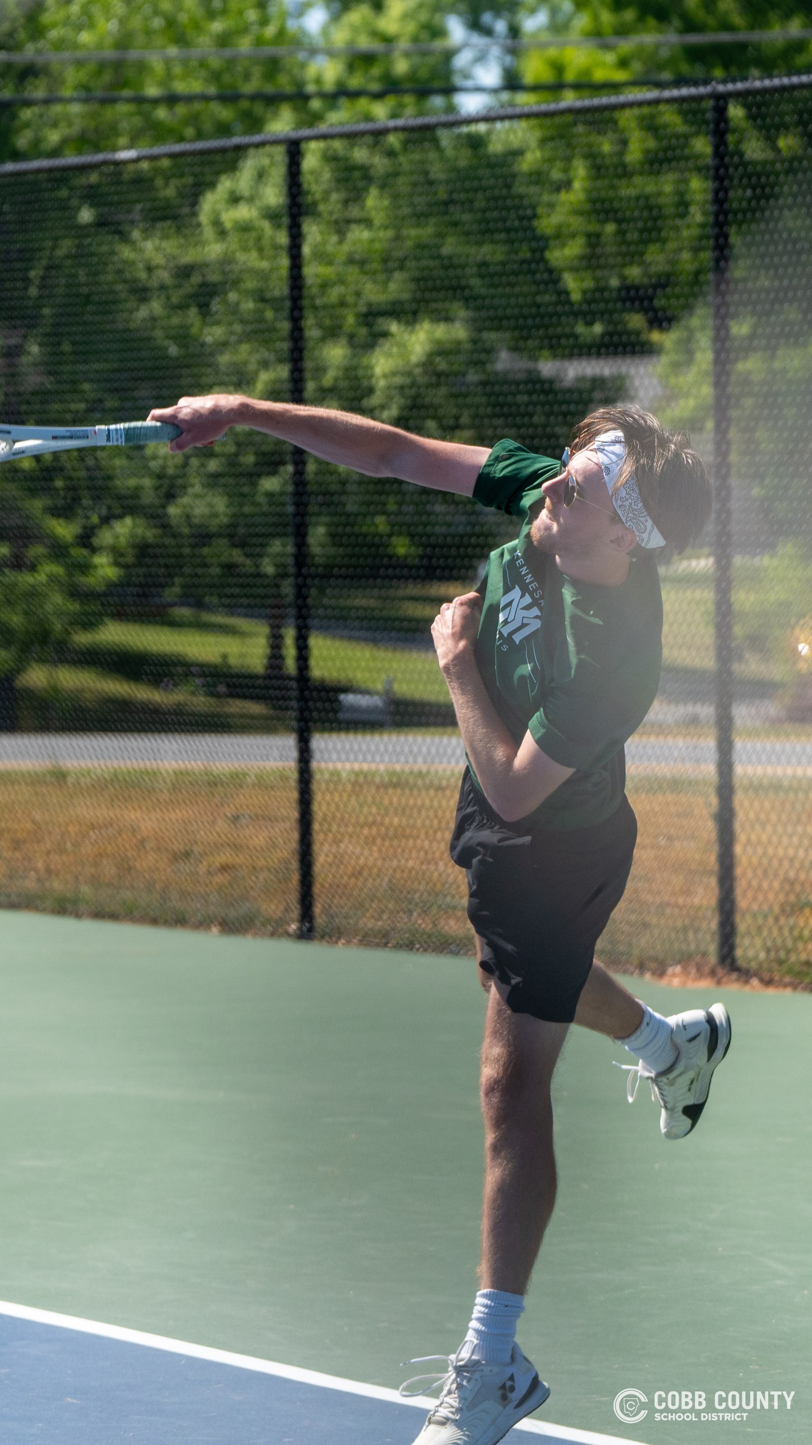 Nolen Jarl watches the follow-through
