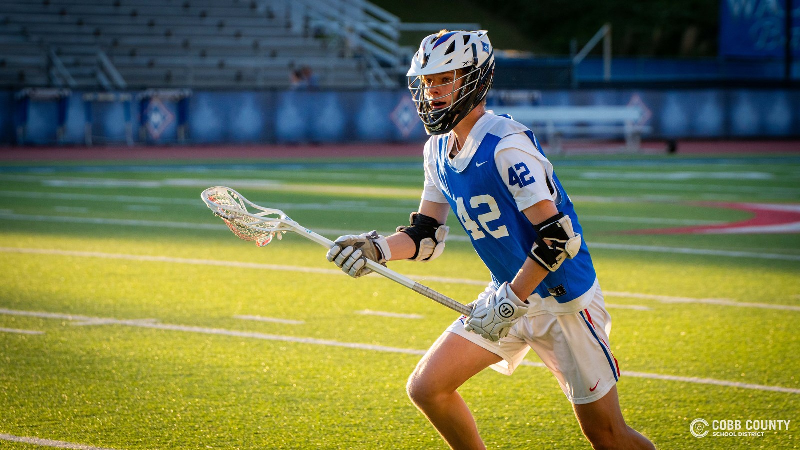Walton junior Mason Mickler during pregame warmups