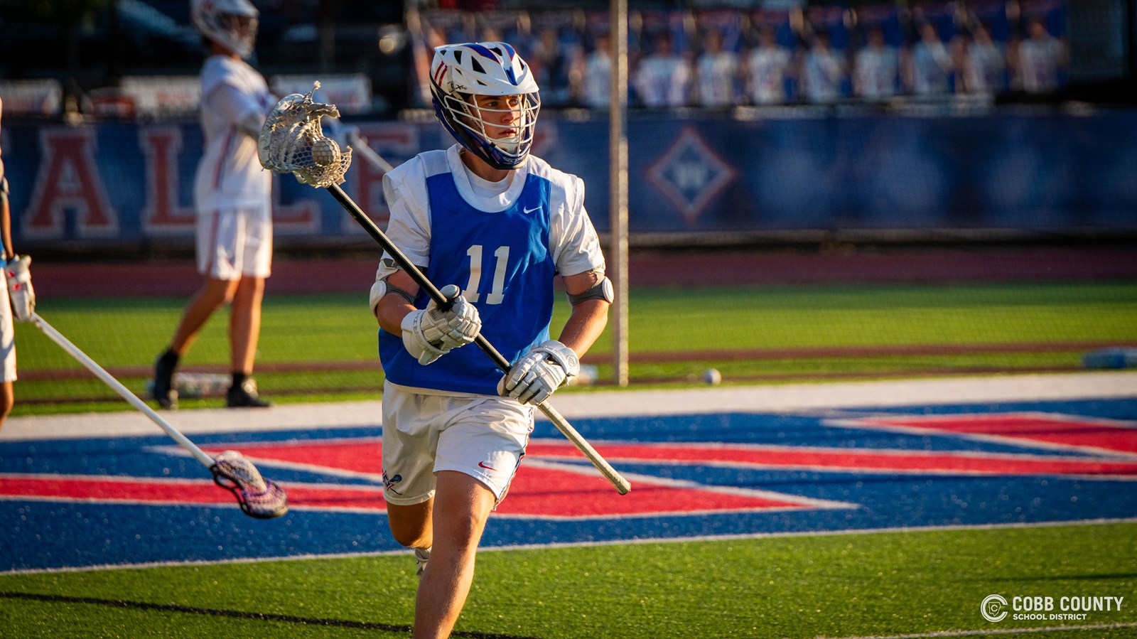 Walton junior Luke Koval during pregame warmups