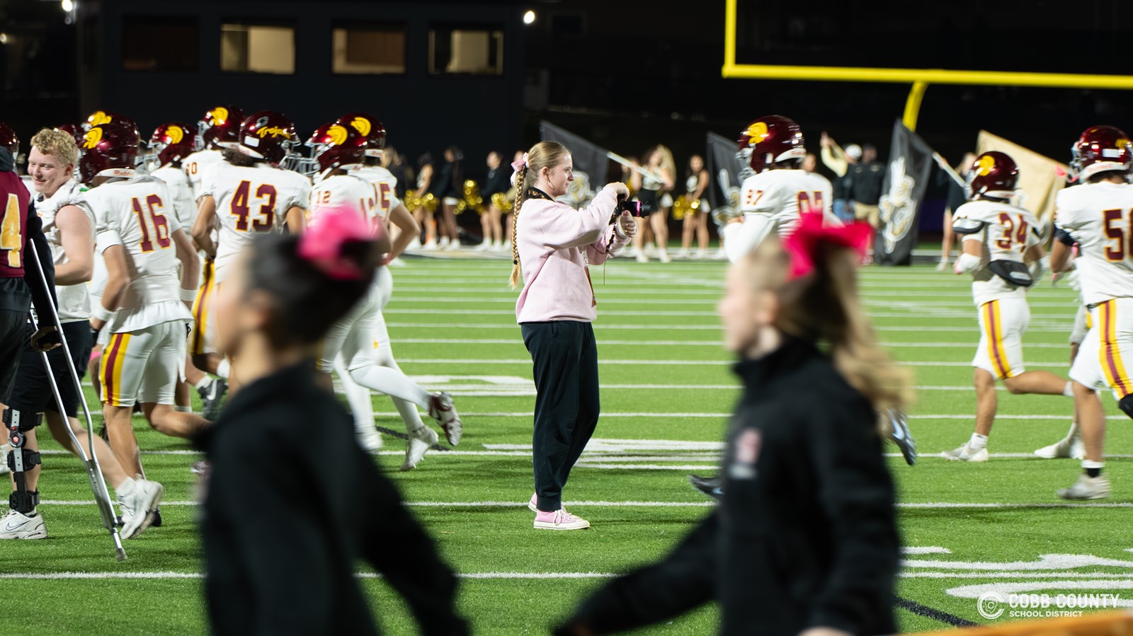 Audrey Moss captures the Lassiter team run-out